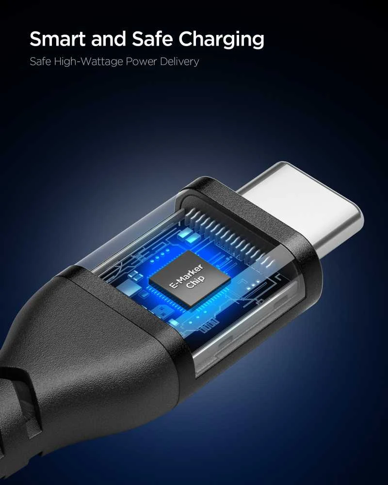 Spigen EB10010CCA Essential USB-C / USB-C 100W 100CM Cable - Juodas