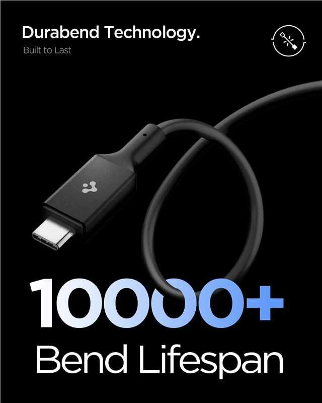 Spigen Essential USB C į USB C 240W laidas, juodas EB24012CC