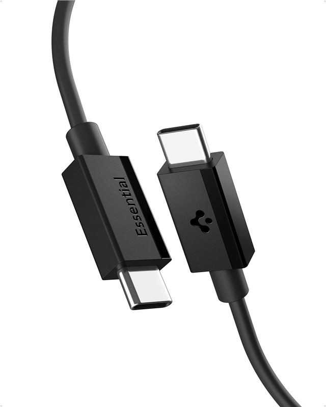 Spigen EB6020CC 60W Cable + USB-C / USB-C Cable 200 cm - Juodas