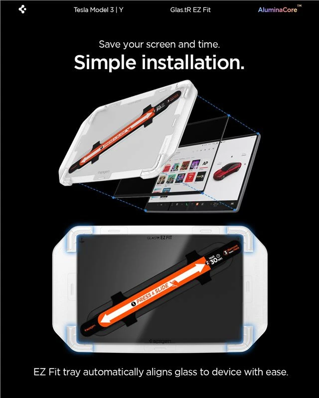 Spigen EZ Fit Skaidrus (15.4"/1 vnt.) - Tesla Model Y (2025/2026)/Model 3 (2024/2025/2026)