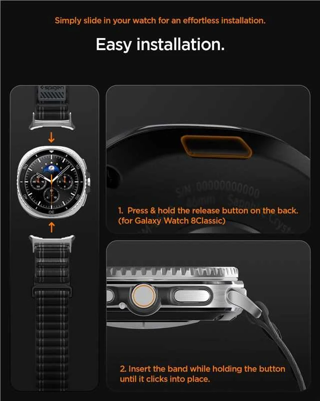 Spigen WBF0 apyrankė skirta Samsung Galaxy Watch 40/44/46 mm – juodos spalvos