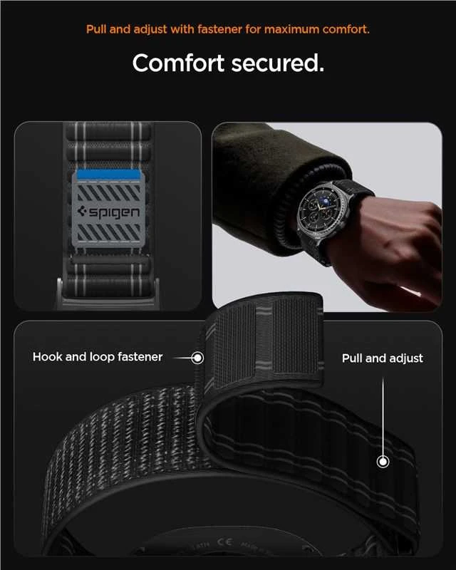 Spigen WBF0 apyrankė skirta Samsung Galaxy Watch 40/44/46 mm – juodos spalvos