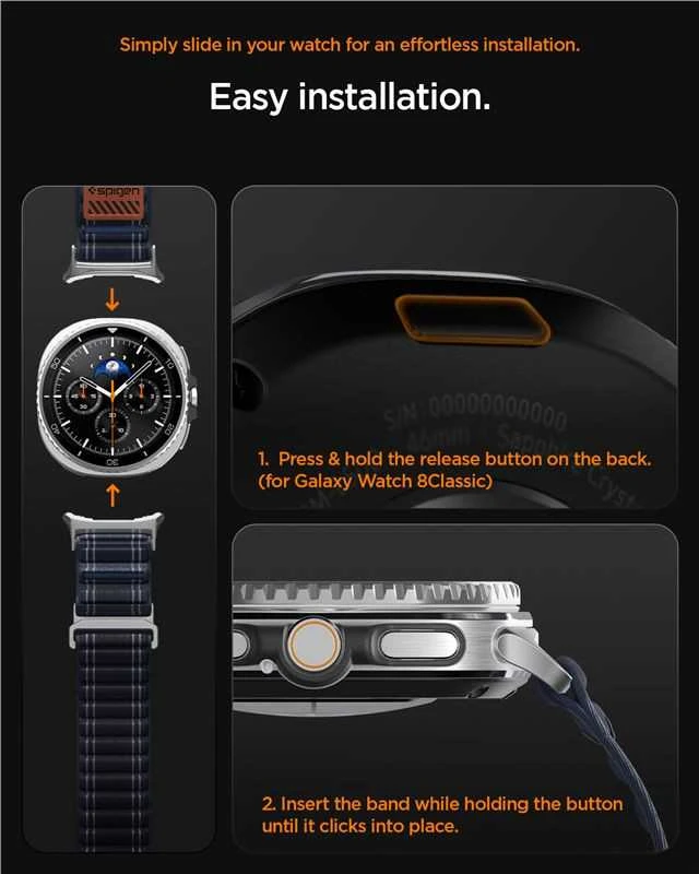 Spigen WBF0 apyrankė skirta Samsung Galaxy Watch 40/44/46 mm – pilkos spalvos