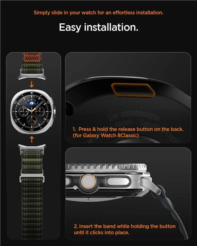 Spigen WBF0 apyrankė skirta Samsung Galaxy Watch 40/44/46 mm – žalios spalvos