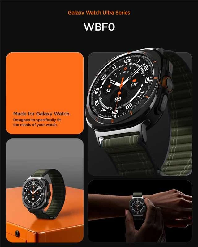„Spigen Fabric Band“ (su lipduku), žalias - „Samsung Galaxy Watch Ultra 47mm“