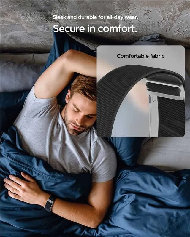 Spigen Fabric apyrankė WBF3, juodos spalvos – Whoop 5.0