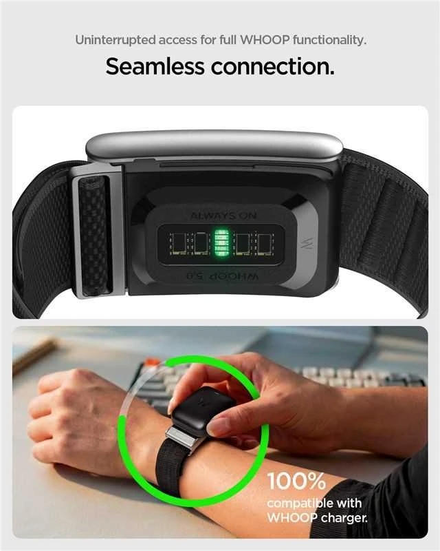Spigen Fabric apyrankė WBF3, juodos spalvos – Whoop 5.0