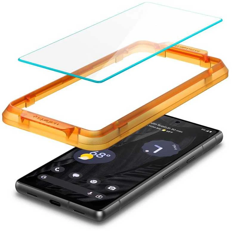 Spigen Alm Glas.TR 2 vnt. – Apsauginis stiklas skirtas Google Pixel 7A (Transparent)