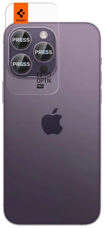 Spigen Glass EZ Fit Optik Pro 2 Pack, deep violetinė – Apple iPhone 14 Pro/Apple iPhone 14 Pro Max