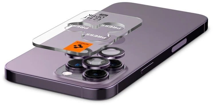 Spigen Glass EZ Fit Optik Pro 2 Pack, deep violetinė – Apple iPhone 14 Pro/Apple iPhone 14 Pro Max