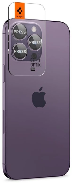 Spigen Glass EZ Fit Optik Pro 2 Pack, deep violetinė – Apple iPhone 14 Pro/Apple iPhone 14 Pro Max