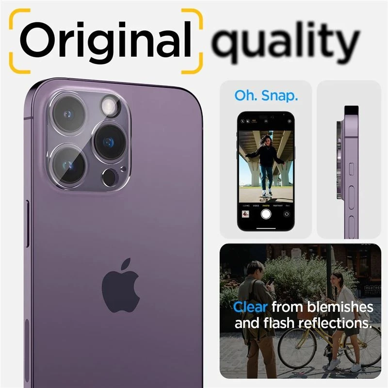 Spigen fotoaparato apsauga iPhone 14 Pro 6,1 / Pro Max 6,7 Optik.TR Camera Protector 2 vnt. Crystal permatomas