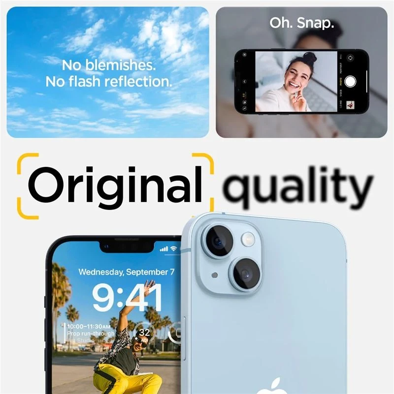 „Spigen Glass Optik“ 2 vnt., skaidrūs – „Apple iPhone 14“ / „Apple iPhone 14 Plus“