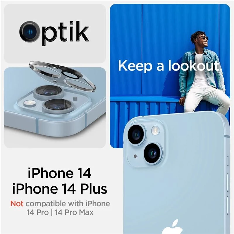 „Spigen Glass Optik“ 2 vnt., skaidrūs – „Apple iPhone 14“ / „Apple iPhone 14 Plus“