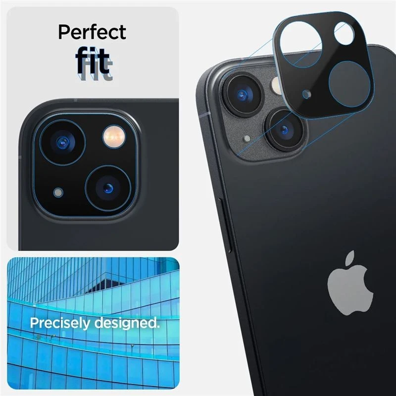 Spigen Glass Optik 2 vnt., juodos spalvos - iPhone 14/iPhone 14 Plus