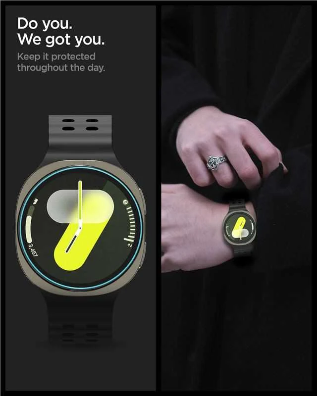 Spigen Glass tR EZ Fit 2 Pack - Samsung Galaxy Watch 8 (44mm)