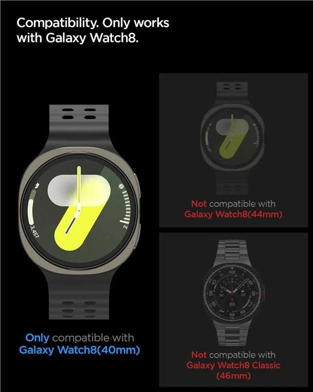 Spigen Glass tR EZ Fit 2 Pack - Samsung Galaxy Watch 8 (44mm)