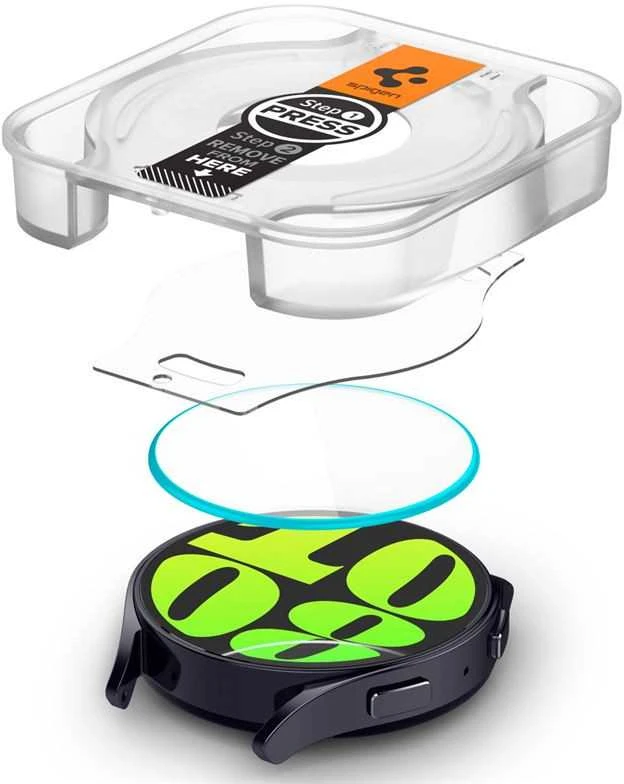 „Spigen GLAS.TR EZ FIT 2“ grūdintas stiklas, skirtas „Samsung Galaxy Watch 6“ 44 mm (2 vnt.)