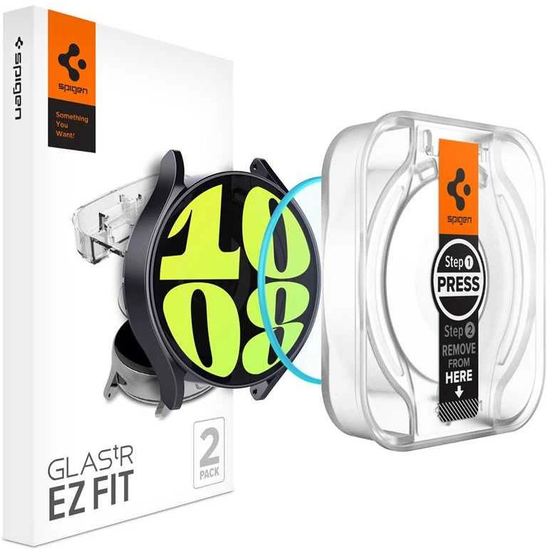 „Spigen GLAS.TR EZ FIT 2“ grūdintas stiklas, skirtas „Samsung Galaxy Watch 6“ 44 mm (2 vnt.)
