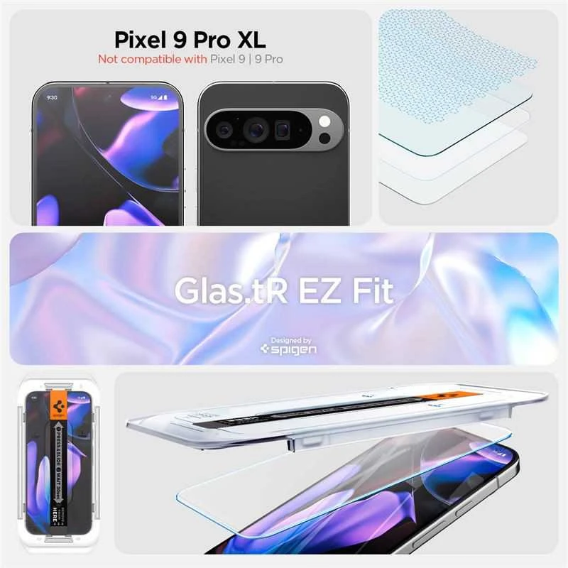 Spigen Glas.tR EZ Fit Apsauginis stiklas su aplikatoriumi Google Pixel 9 Pro XL (2 pcs.)