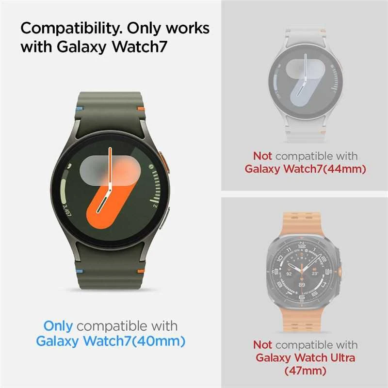 Apsauginis stiklas Samsung Galaxy Watch 7 (40mm) Spigen GLAS.TR ”EZ-FIT” 2-pack Clear