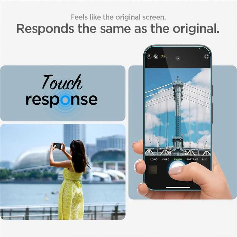 „Spigen Glas.TR Ez Fit“ grūdinto stiklo 2 vnt. pakuotė, skirta „Google Pixel 9A“ – skaidrus