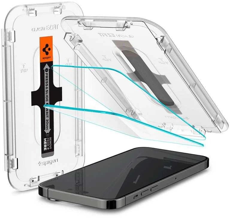 SPIGEN GLAS.TR "GRŪDINTAS STIKLAS EZ FIT" 2 PAKUOTĖS IPHONE 14 PRO CLEAR