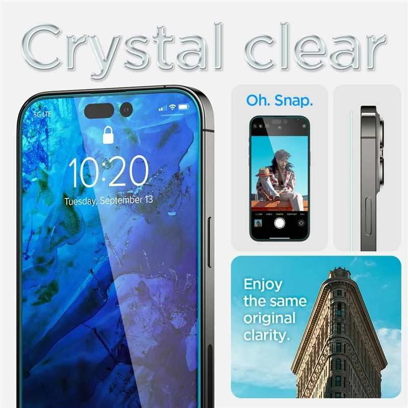 SPIGEN GLAS.TR "GRŪDINTAS STIKLAS EZ FIT" 2 PAKUOTĖS IPHONE 14 PRO CLEAR