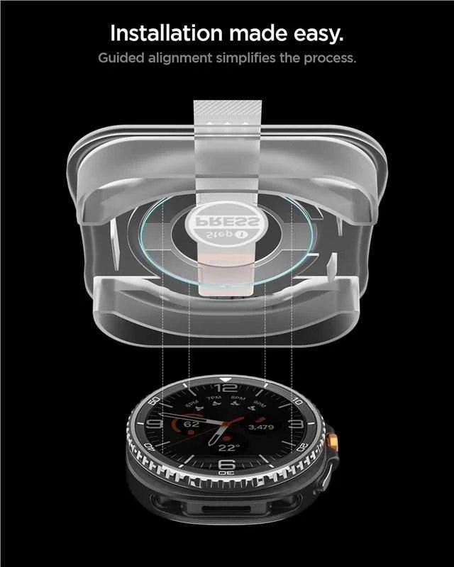 „Spigen Glass tR EZ Fit“ 2 vnt. pakuotė – „Galaxy Watch 8 Classic“ (46 mm)