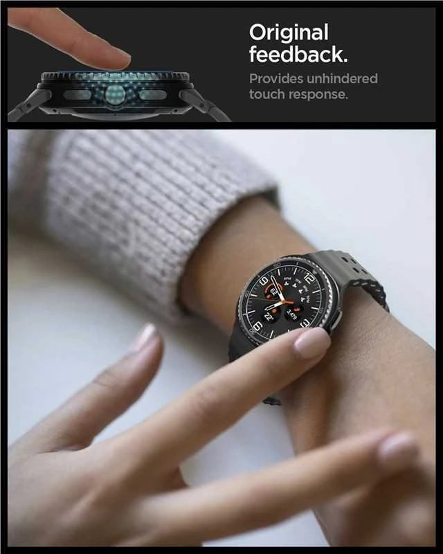 „Spigen Glass tR EZ Fit“ 2 vnt. pakuotė – „Galaxy Watch 8 Classic“ (46 mm)