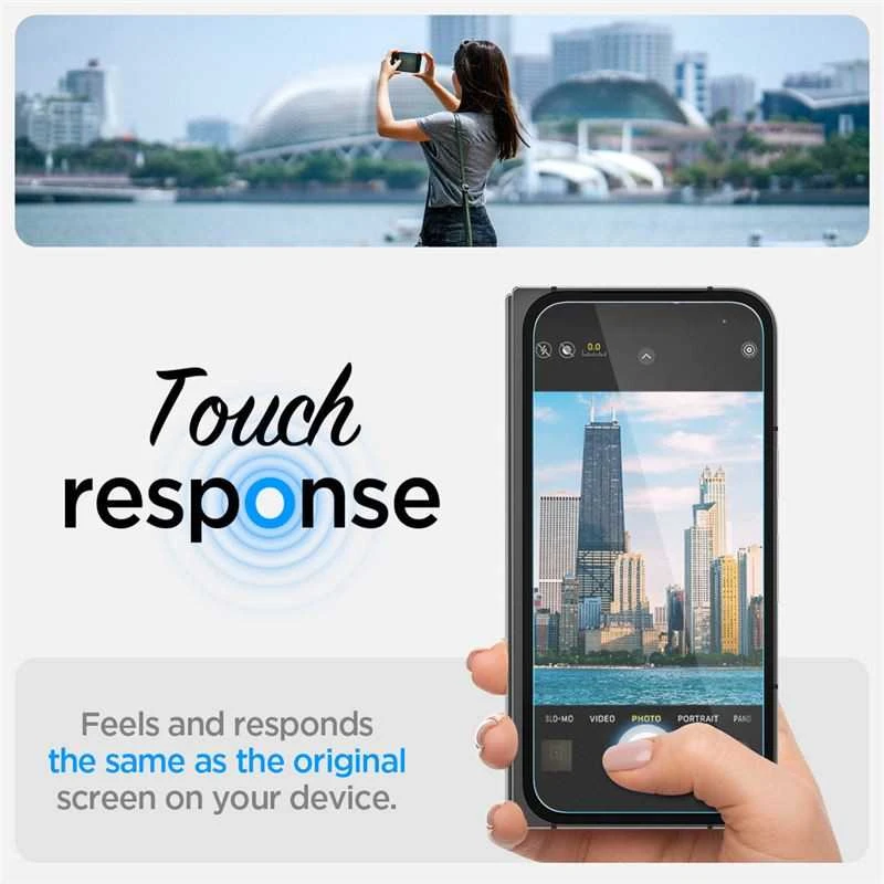 „Spigen Glass tR EZ Fit“ (2 vnt. dėklių), skaidrus – „Google Pixel 9 Pro Fold“