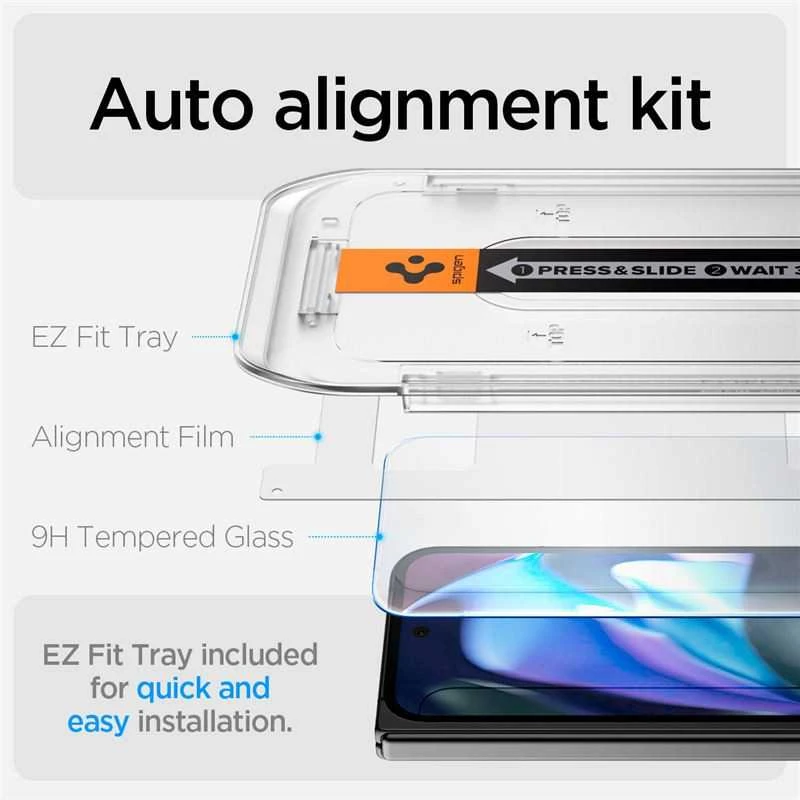 „Spigen Glass tR EZ Fit“ (2 vnt. dėklių), skaidrus – „Google Pixel 9 Pro Fold“