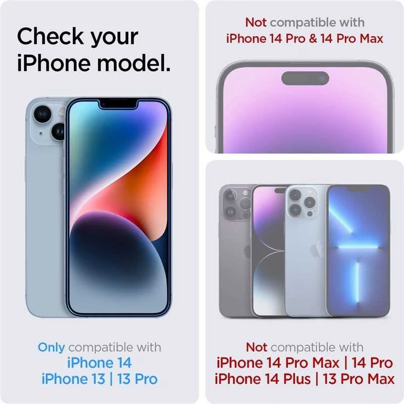 Apsauginis stiklas Spigen GLAS.TR "EZ FIT" Apple iPhone 13 / 13 Pro / 14