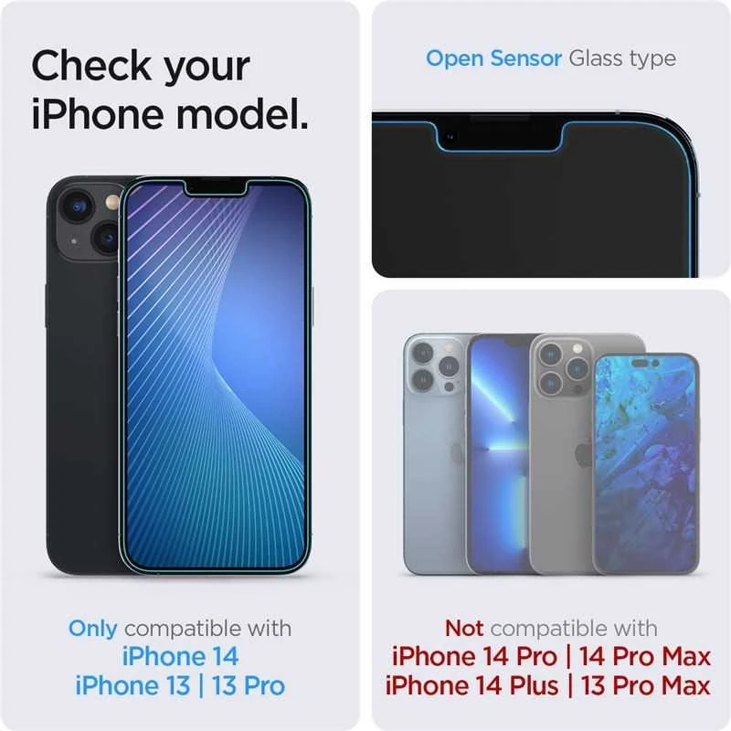 Apsauginis stiklas Spigen GLAS.TR "EZ FIT" Apple iPhone 13 / 13 Pro / 14