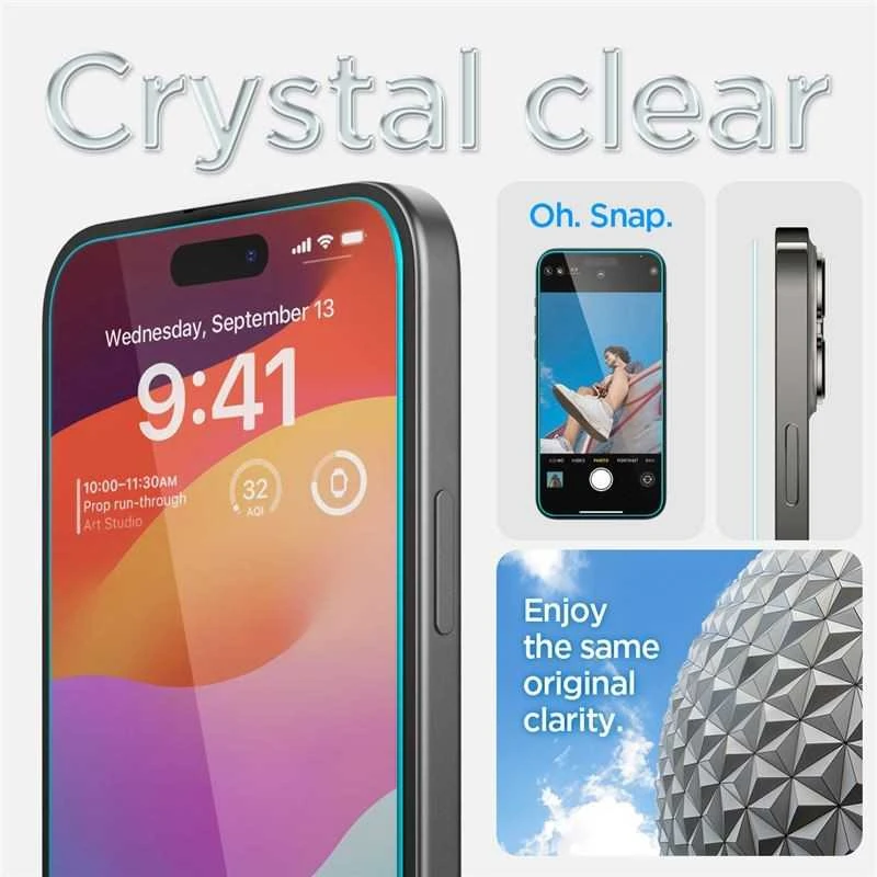 GRŪDINTAS STIKLAS SPIGEN GLAS.TR EZ FIT IPHONE 15 CLEAR