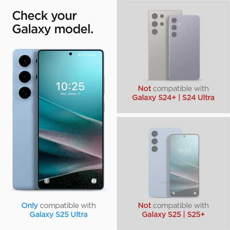 Spigen apsauginis stiklas GLAS.TR”EZ FIT” HD 2-pack skirtas Samsung Galaxy S25 Ultra transparent