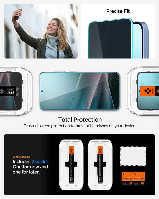 Apsauginis stiklas su privatumo filtru Spigen Glas.TR EZ FIT HD Privacy Samsung Galaxy S24/S25 2vnt
