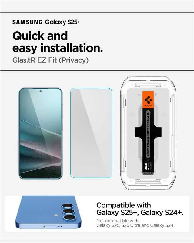 Apsauginis stiklas su privatumo filtru Spigen Glas.TR EZ FIT HD Privacy Samsung Galaxy S24 Plus 2vnt