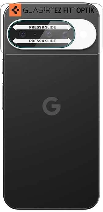 „Spigen Optik Glas.tR“ kameros apsauginiai dėklai, 2 vnt. pakuotėje, skirti „Google Pixel 10“ telefonui, skaidrūs.