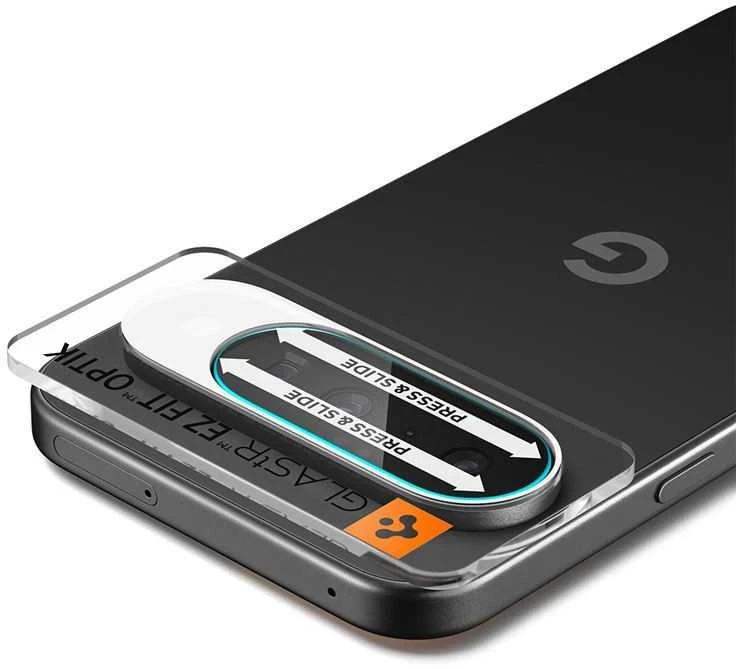 „Spigen Optik Glas.tR“ kameros apsauginiai dėklai, 2 vnt. pakuotėje, skirti „Google Pixel 10“ telefonui, skaidrūs.