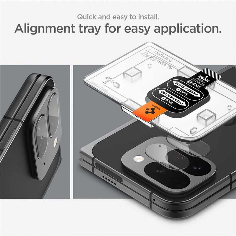 „Spigen Glass tR EZ Fit Optik“ 2 vnt., krištolo skaidrumo – „Google Pixel 9 Pro Fold“