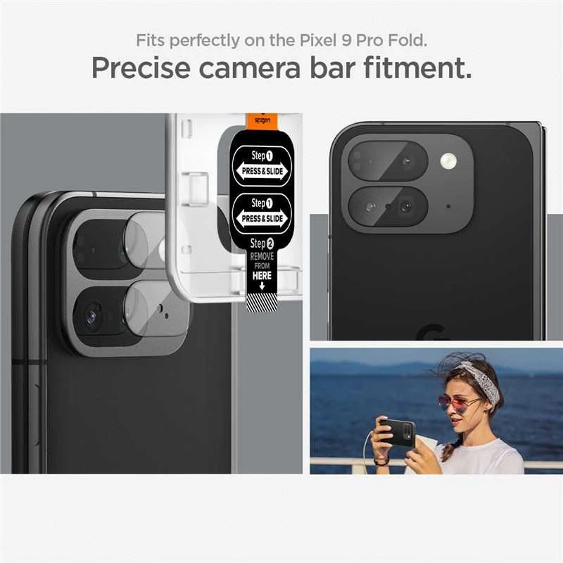 „Spigen Glass tR EZ Fit Optik“ 2 vnt., krištolo skaidrumo – „Google Pixel 9 Pro Fold“
