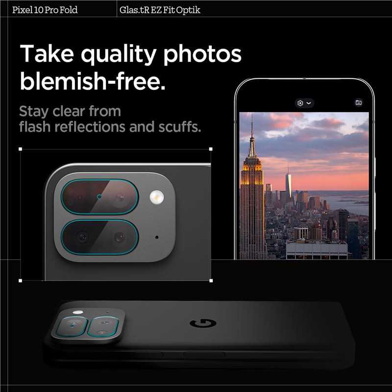 „Spigen Glass tR EZ Fit Optik“ 2 vnt., krištolo skaidrumo – „Google Pixel 10 Pro Fold“
