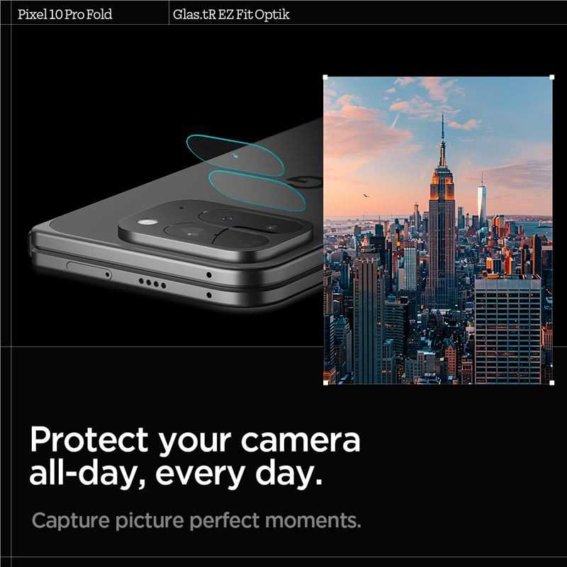„Spigen Glass tR EZ Fit Optik“ 2 vnt., krištolo skaidrumo – „Google Pixel 10 Pro Fold“