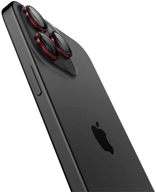 Apsauginis stiklas kamerai Apple iPhone 14 Pro / 14 Pro Max / 15 Pro / 15 Pro Max / 16 Pro / 16 Pro Max / 17 Pro / 17 Pro Max Spigen Optik Pro L-Series Glas.tr „EZ FIT” kameros apsauga 2 vnt. juodas