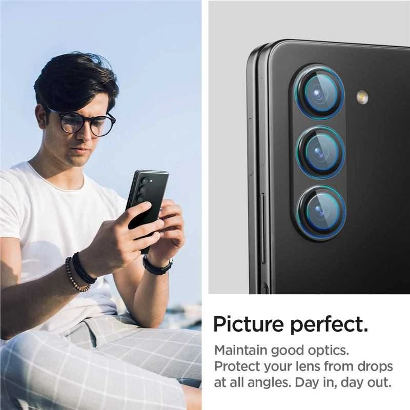 Spigen Glass tR EZ Fit Optik Pro 2 Pack, juodas - Samsung Galaxy Z Fold5