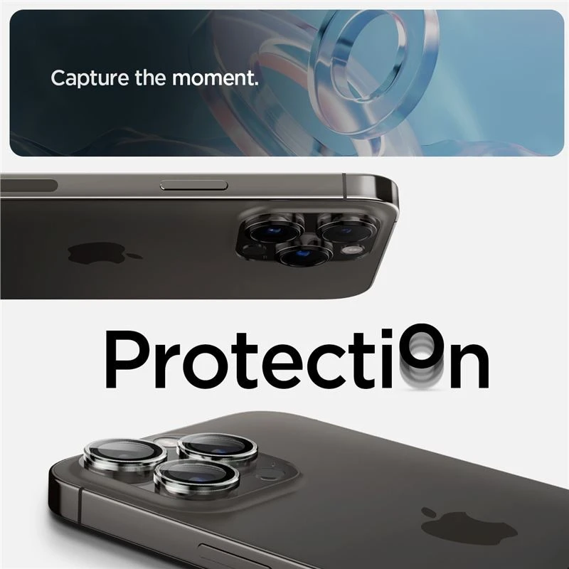 Spigen KAMEROS OPTIK.TR "EZ FIT" KAMEROS KAMEROS APSAUGOS 2 PAKUOTĖS IPHONE 14 PRO / PRO MAX / 15 PRO / PRO MAX CRYSTAL CLEAR