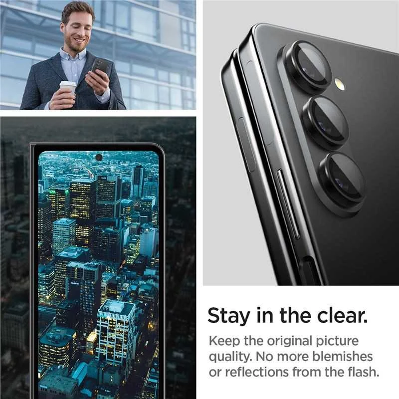 Spigen Glass tR EZ Fit Optik Pro 2 Pack, juodas - Samsung Galaxy Z Fold5