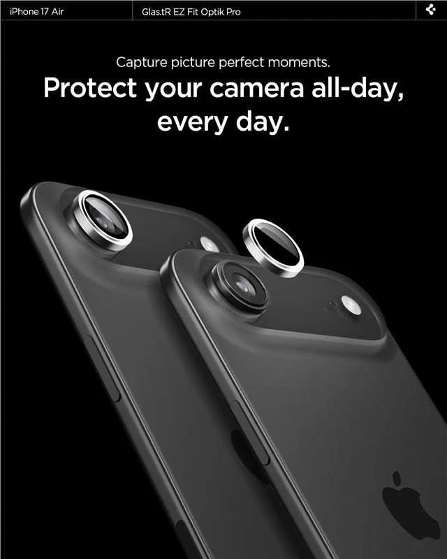Spigen Glass tR EZ Fit Optik Pro 2 Pack, sidabrinis - iPhone Air