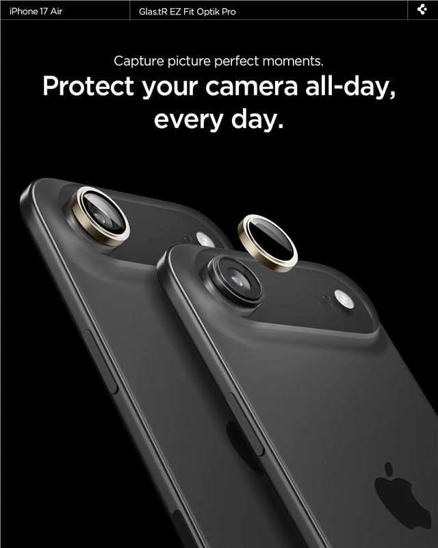 Spigen Glass tR EZ Fit Optik Pro 2 Pack, auksinis - iPhone Air